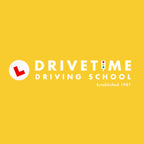 DRIVETIME Driving School logo on a yellow background